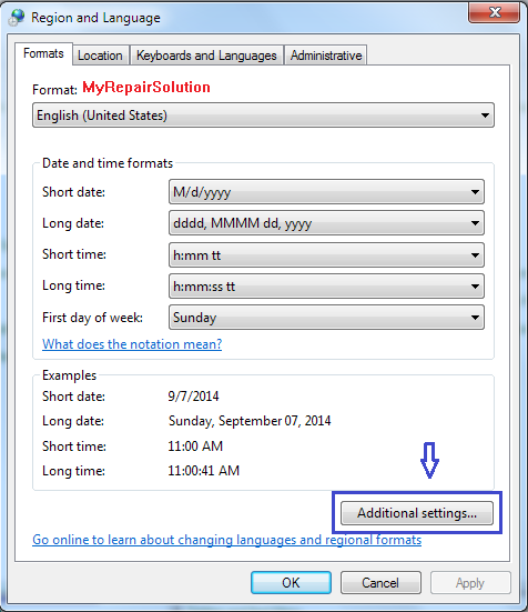 klik tombol additional settings klik tombol additional settings