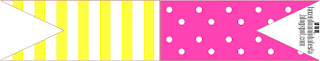 Pink and Yellow Food Toppers or Flags.