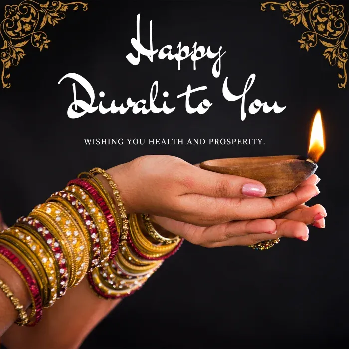 Happy Diwali 2023 Diya on Hands image