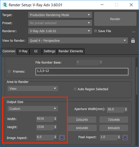 Render size setting
