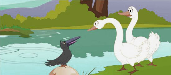 Crow and The Swan Short Story - Moral Stories For Children,