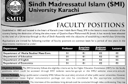 Professor Jobs In Sindh Madressatul Islam University Karachi