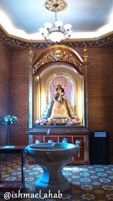 The baptistry featuring the image of Our Lady of the Abandoned in Our Lady of the Abandoned Church in Marikina CIty