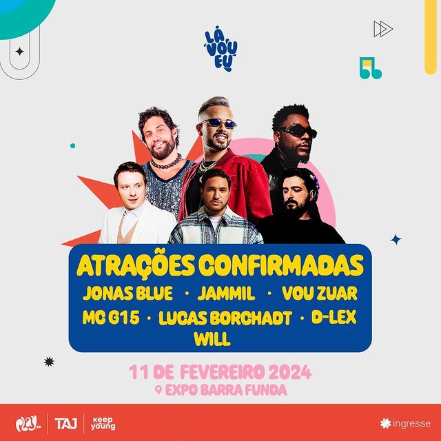 11/02/2024 Shows de Jonas Blue, Jammil e mais atrações em São Paulo [Expo Barra Funda]