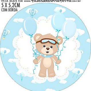 Traveling Boy Bear: Free Printable Toppers or Labels.
