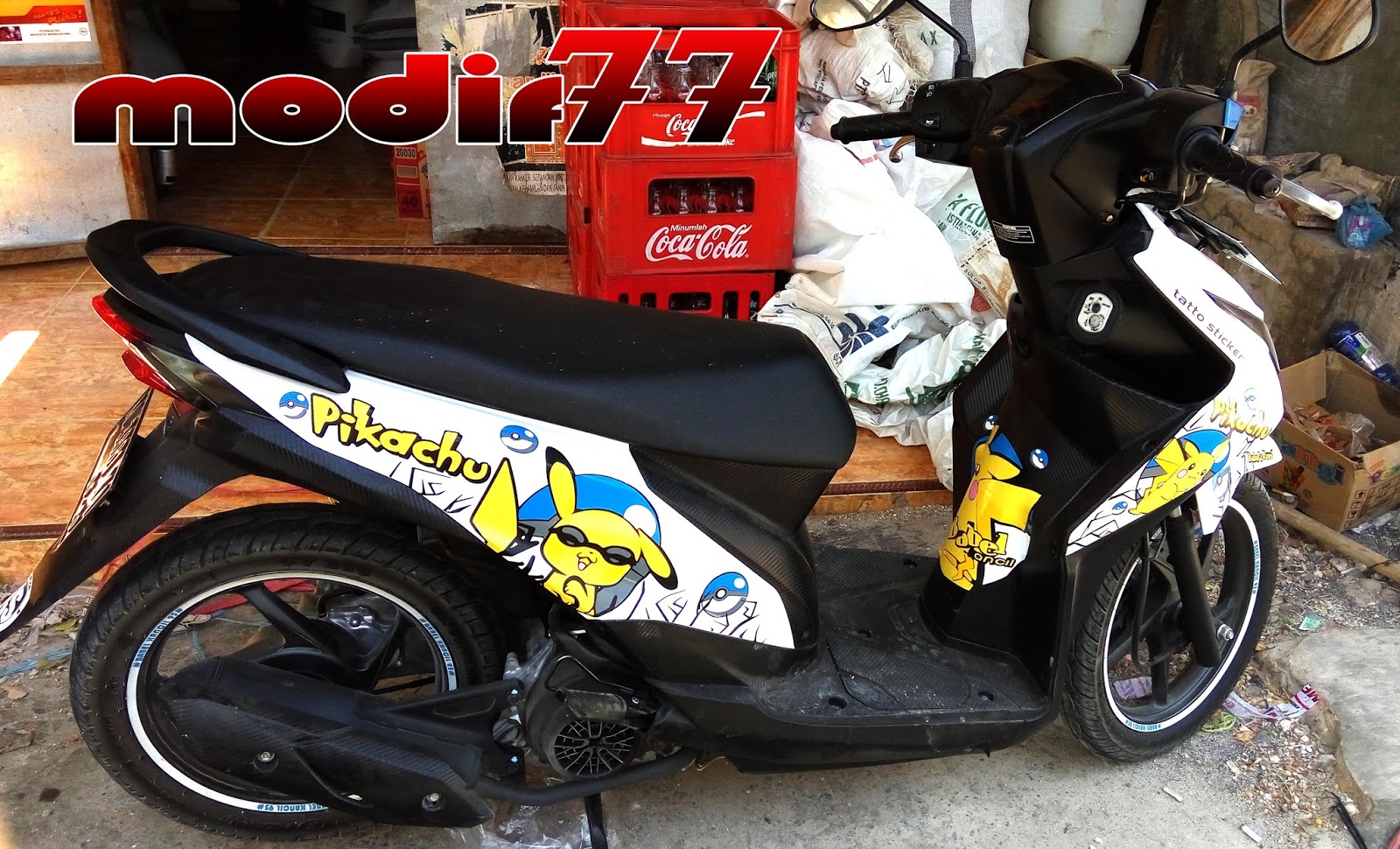 Dowload Koleksi Modif Honda Beat  Warna Putih  Biru  Terbaru 