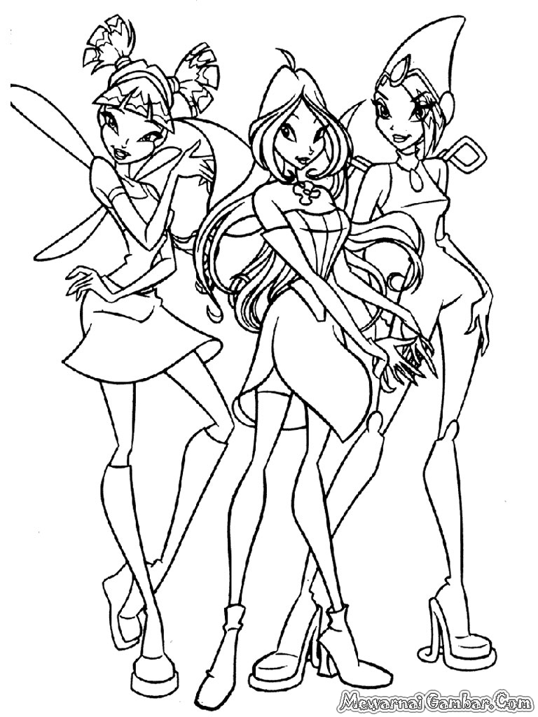 Mewarnai Gambar  Winx Club Mewarnai Gambar 