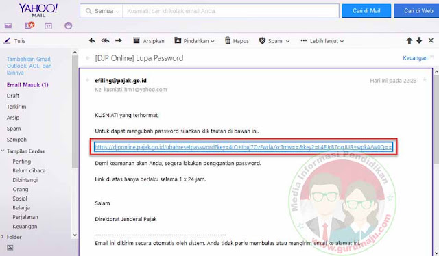 Buka Email, Lihat link Konfirmasi