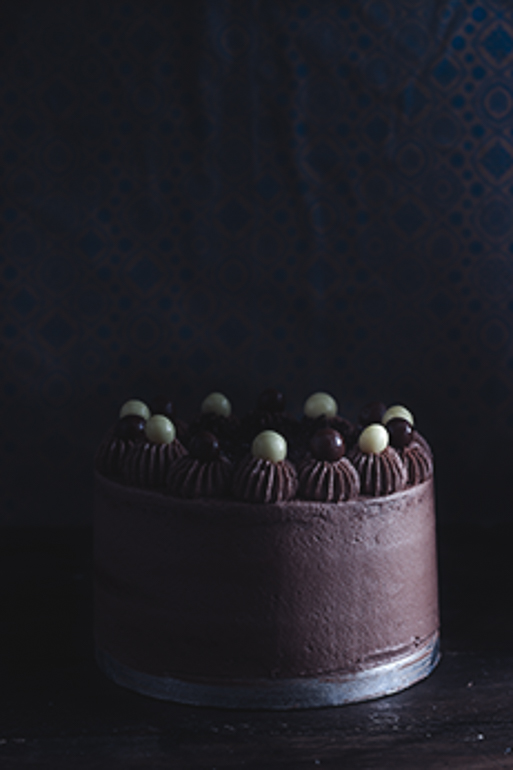 Tarta de Chocolate en fotografía Moody