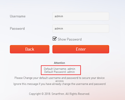 proses login ke dalam control panel mifi smartfren