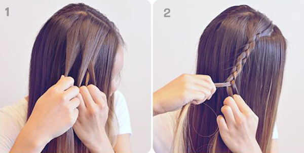 Make a side partition of your hair to make under braid