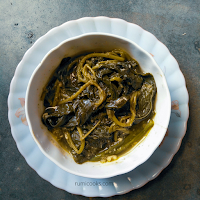 Boiled jute leaves is a very simple yet tasty recipe that can be served as a side dish with rice in lunch.