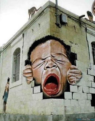 Graffiti Chalk 3D Baby Crying Design