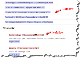 Ciri link dofollow dan nofollow