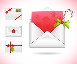 メッセージ カード 封筒テンプレート CHRISTMAS MESSAGE VECTOR MATERIAL イラスト素材