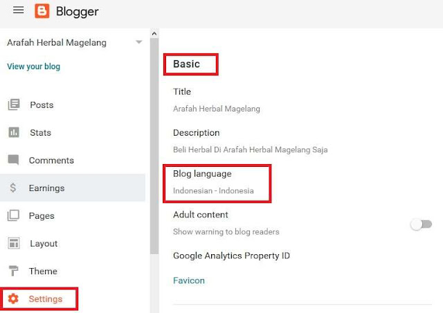 Mengubah Bahasa Dashboard Blogger Menjadi Bahasa Indonesia