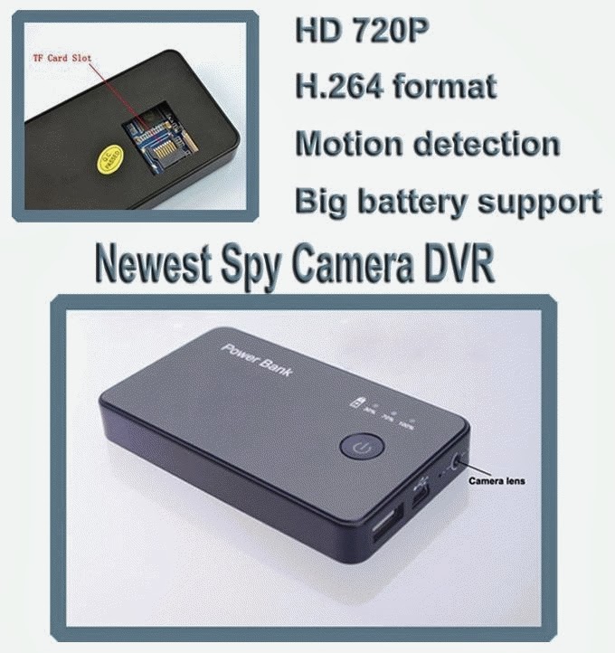 Spy Cam Power Bank 3000 mAh HD DVR Motion Detection  rekam 8 Jam c