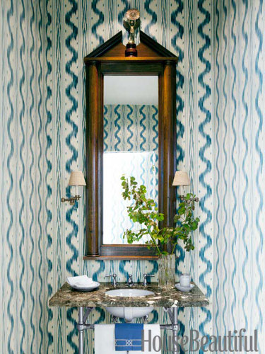 house beautiful traditional blue white powder room design