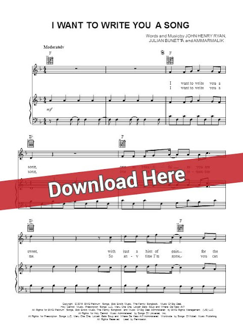 one direction, i want to write you a song, sheet music, piano notes, score, chords, download, keyboard, guitar, klavier noten, partition, tutorial, lesson