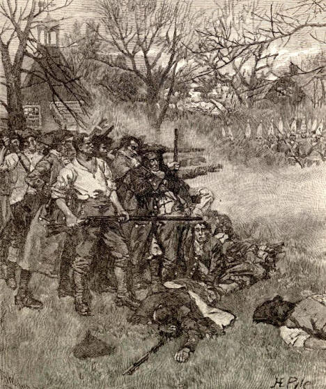 lexington and concord. Battle at Lexington Green: