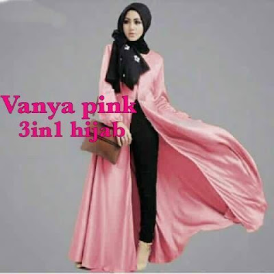 Plus Jilbab / Kerudung 3 in 1 Vanya Pink Hijab - 10195