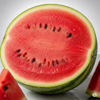 A vibrant, juicy slice of watermelon, symbolizing its refreshing and healthy qualities.