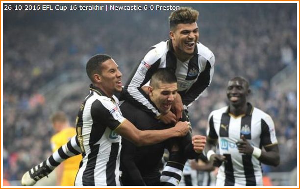 Newcastle United belasah Preston 6-0 dalam aksi EFL Cup