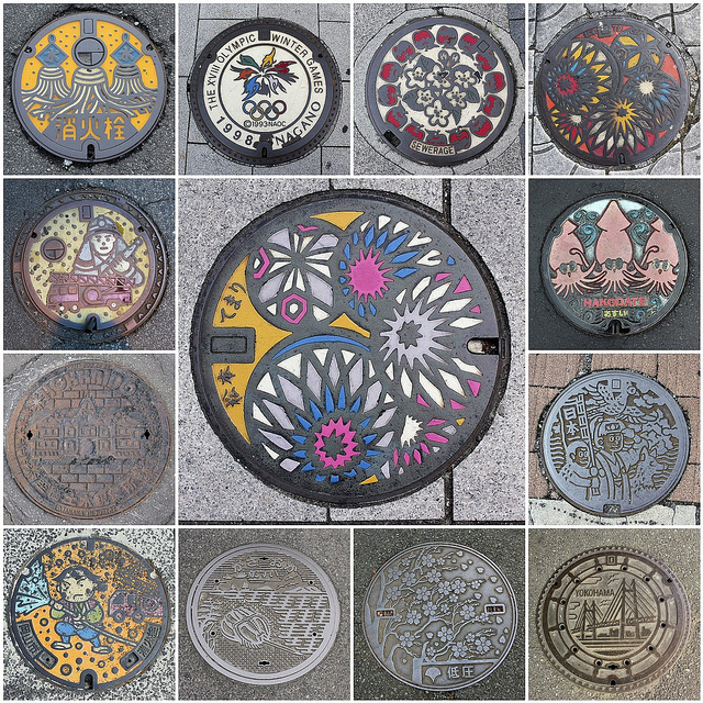 manhole cover japan art