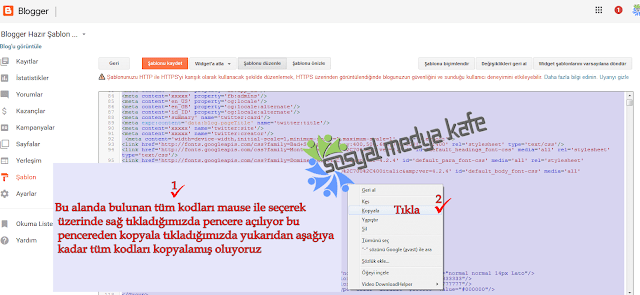 Blogger Şablon Kodlarımı Kopyalama