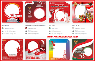 KUMPULAN 100  LEBIH BINGKAI TWIBBON HUT KE - 76 KEMERDEKAAN RI TAHUN 2021