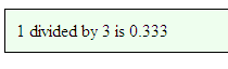 A rendered outputFormat component