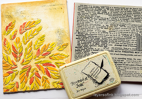 Layers of ink - Tumbling Leaves Canvas Tutorial by Anna-Karin Evaldsson.