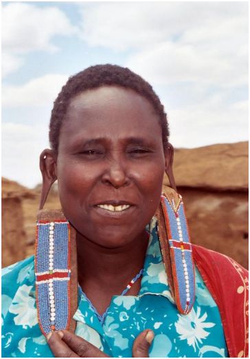 masai woman stretched ears