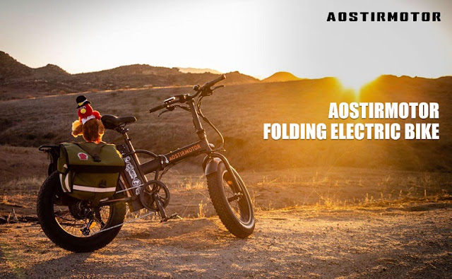 Aostirmotor 20-Inch Folding Fat Tire Electric Bike MountainBikes