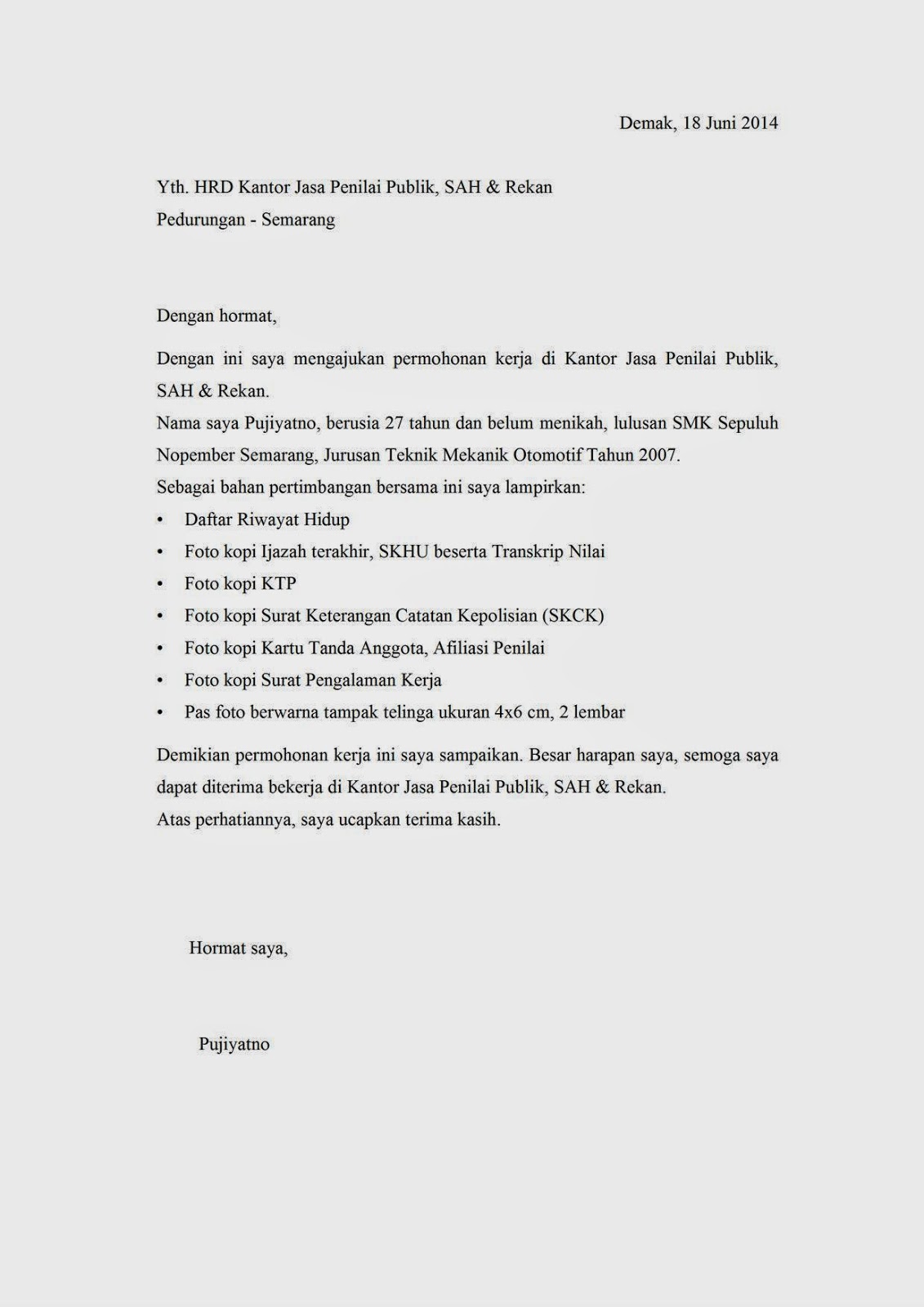 Contoh Surat Purchase Agreement - Surat 6