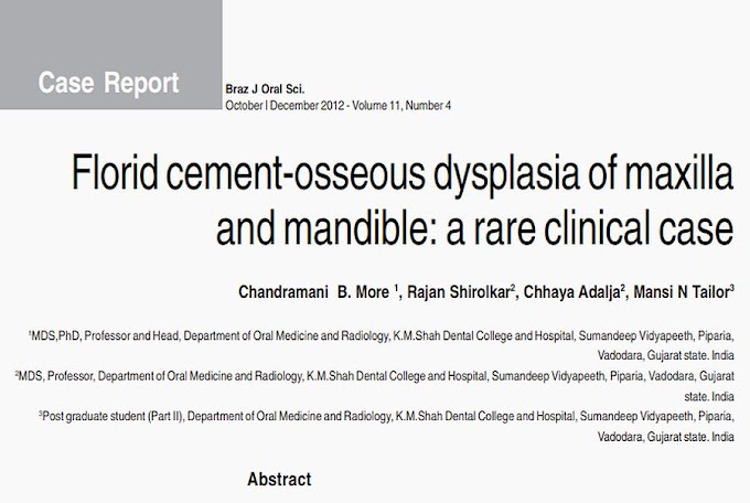PDF: Florid cement-osseous dysplasia of maxilla and mandible: a rare clinical case