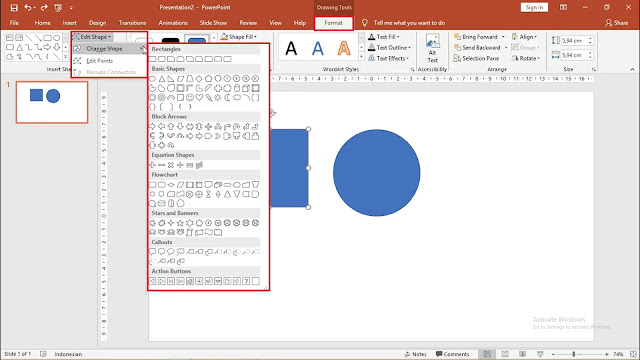 Cara Memotong Shape di Powepoint 2016