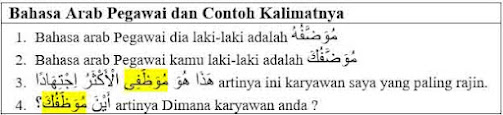 Bahasa Arab Pegawai dan Contoh Kalimatnya