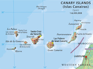 Mapa de las Islas Canarias Región