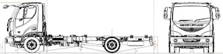 Ashok Leyland Boss 1415 HB chassis drawings