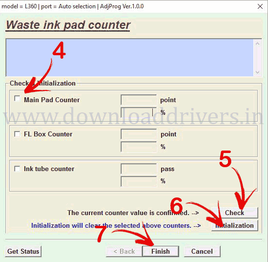 Epson re-set L360 application software download, download drivers, Epson adjustment tool for l360, Epson reset to zero, software download