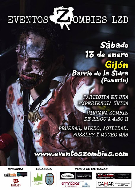 Evento Zombie en Gijón 13 de Enero 2018