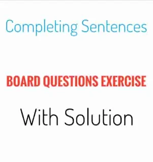 Completing sentence exercise