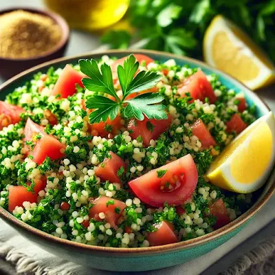 أنواع التبولة: التبولة السورية، التركية، تبولة دبس الرمان والسبانخ