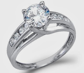Solid 14k White Gold Solitaire Round CZ Cubic Zirconia Engagement Ring 1.5ct