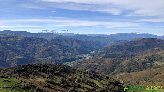 Vista hacia Ubiñas y Sierra del Aramo desde el Pico Formoso