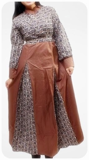 Model Gamis Batik Kombinasi Untuk Ibu Hamil Model Fashion Terkini