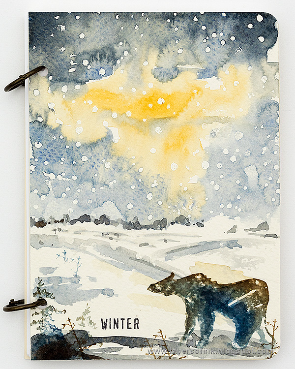 Layers of ink - Winter Watercolor Notebook Tutorial by Anna-Karin Evaldsson