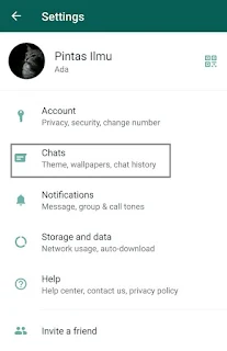 Pilih menu chat