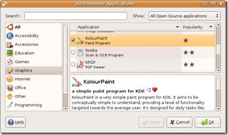Ubuntu AddRemove Applications Applet